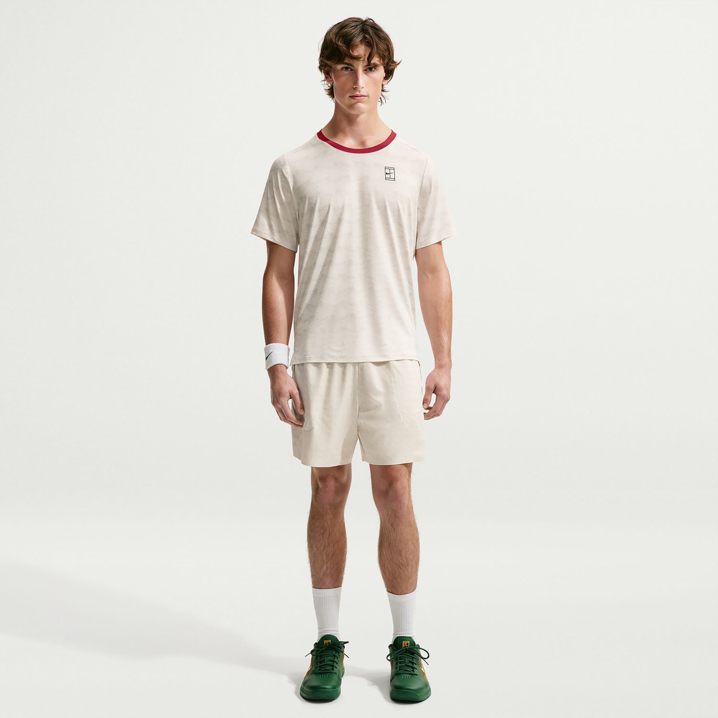 Nike Court Advantage T-Shirt Men - cream, red