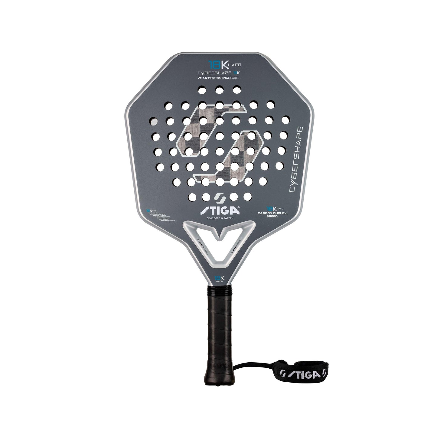 Stiga 18K Hard 2 Cybershape Padel racket full-surface