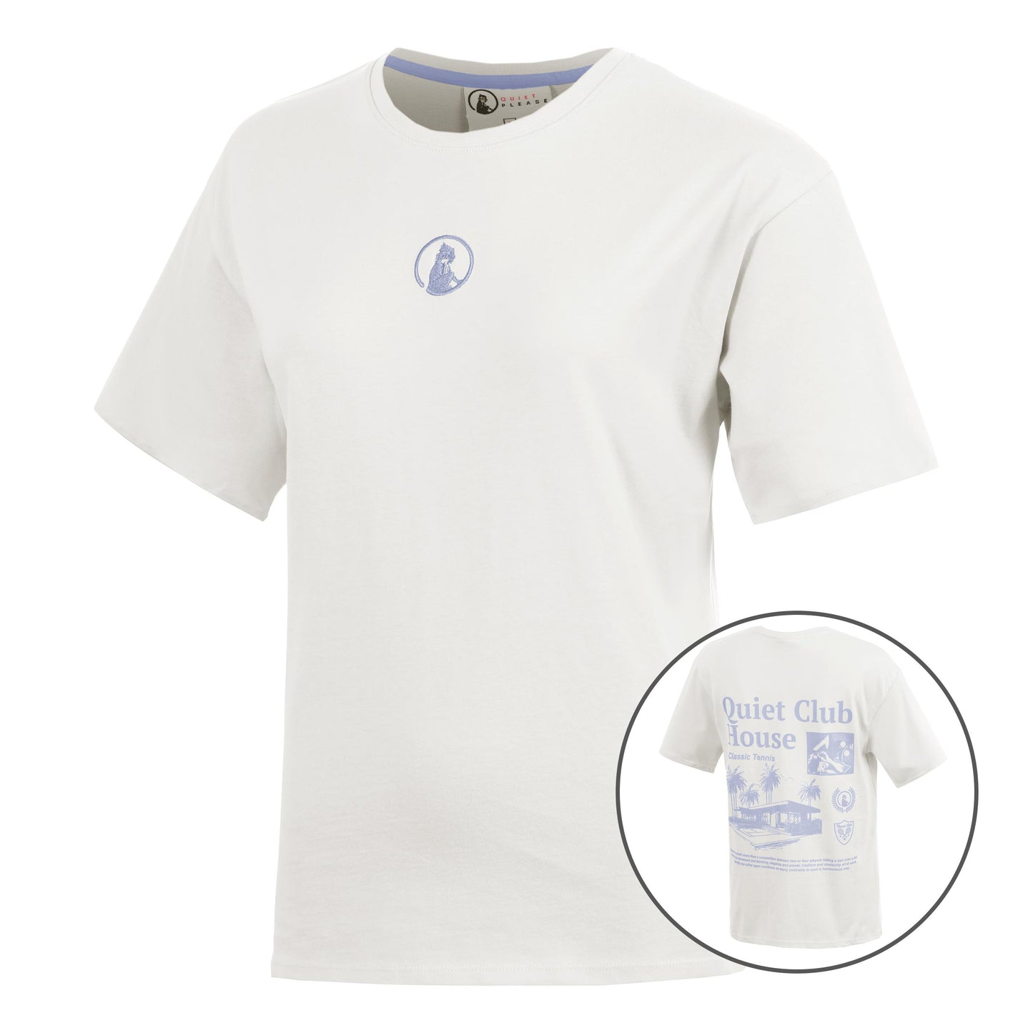 Quiet Please Club House Boyfriend T-Shirt Women - cream