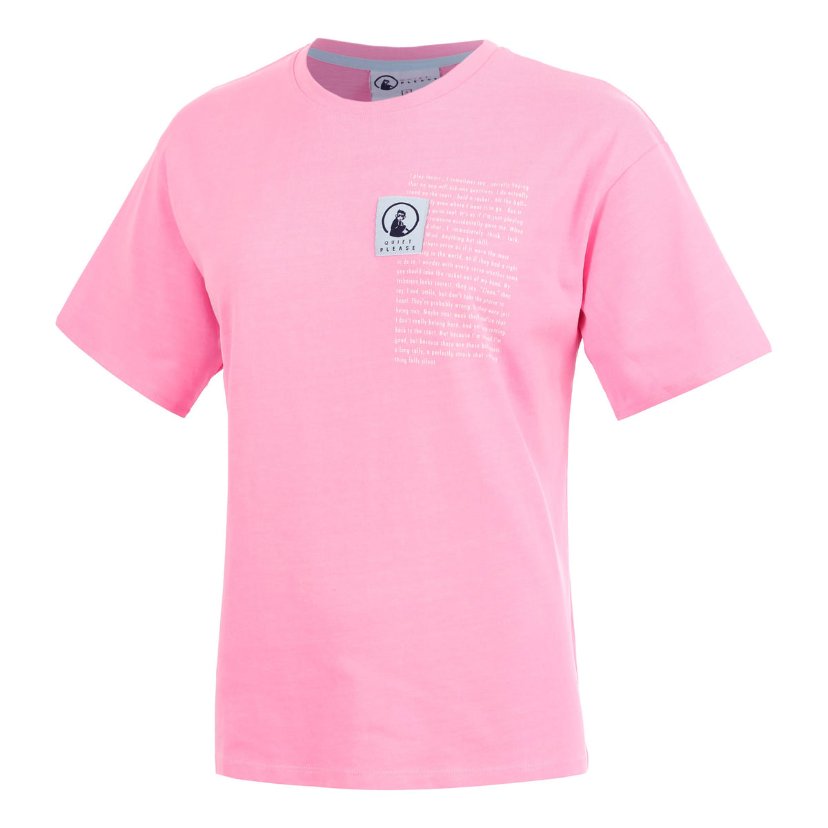 Quiet Please Thoughts Patch T-Shirt Women - pink