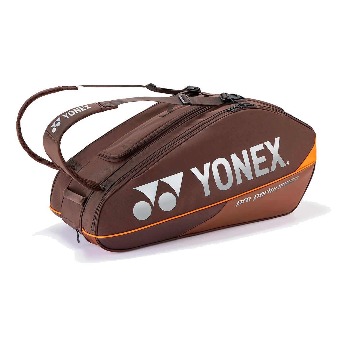 Yonex Pro Racquet Bag Espresso Brown Racket bag 9 Pack - brown, orange