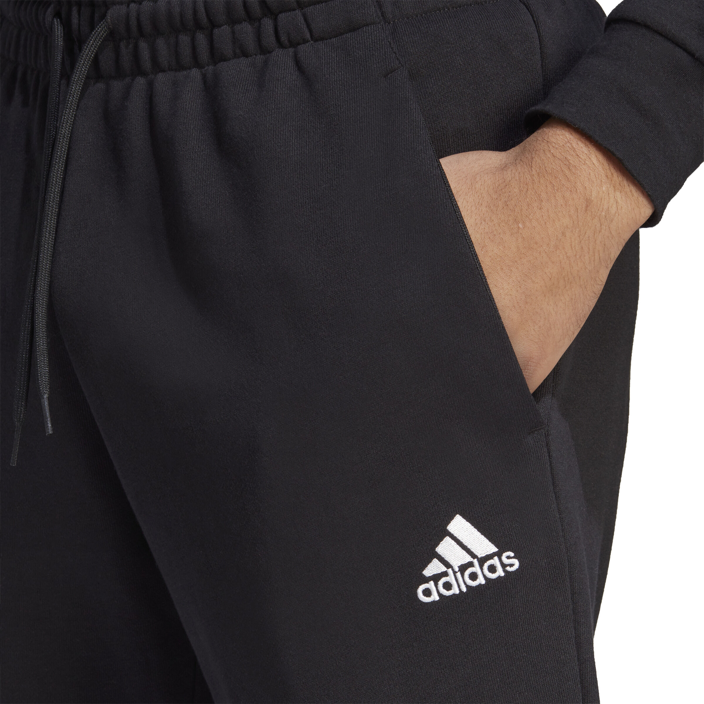 Small Logo French Terry Tapered Cuff Training Pants Men Black