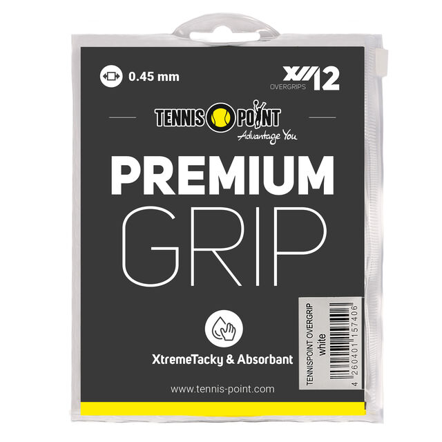 Buy Tennis-Point Premium Grip 12 Pack White online | Tennis Point UK