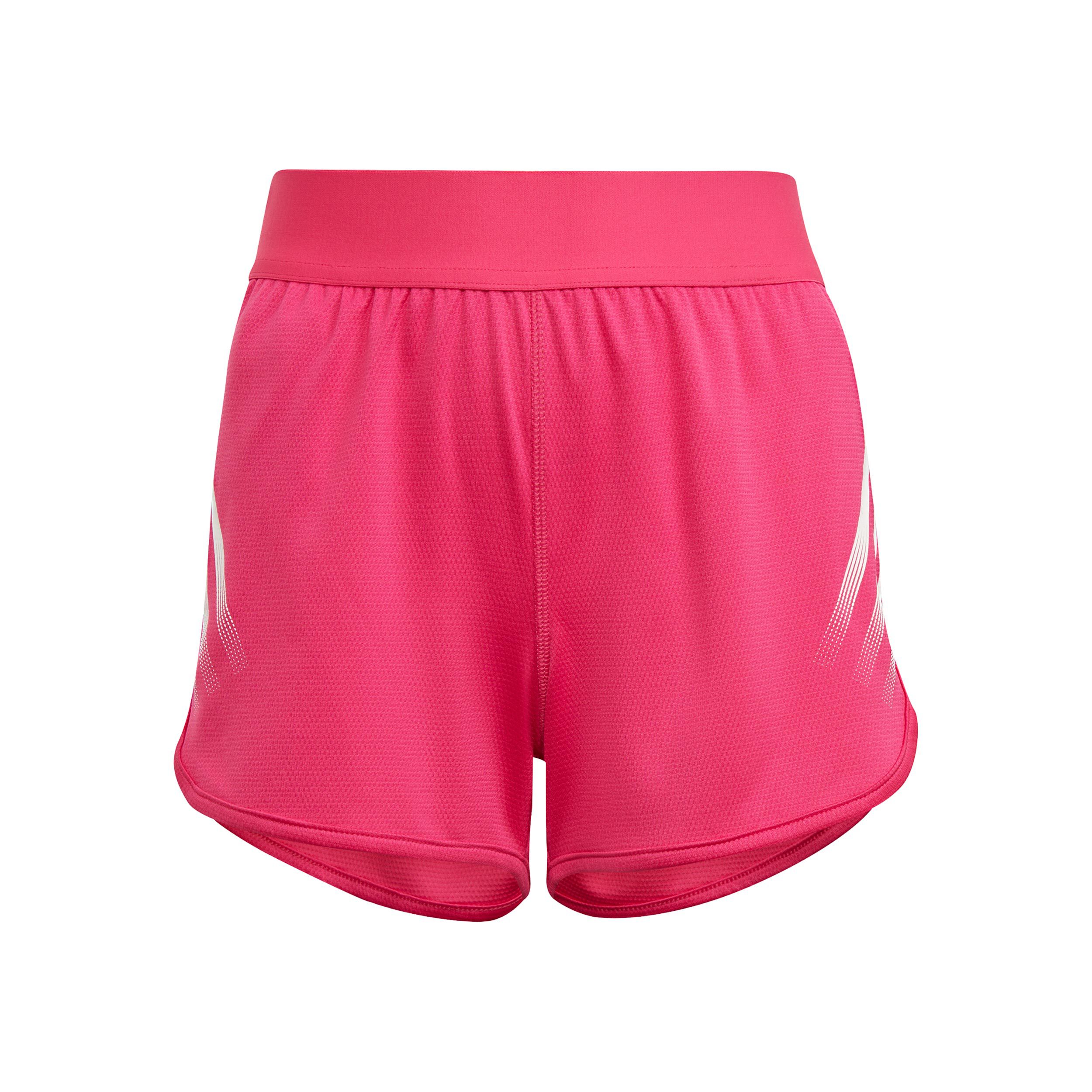Girls pink best sale adidas shorts