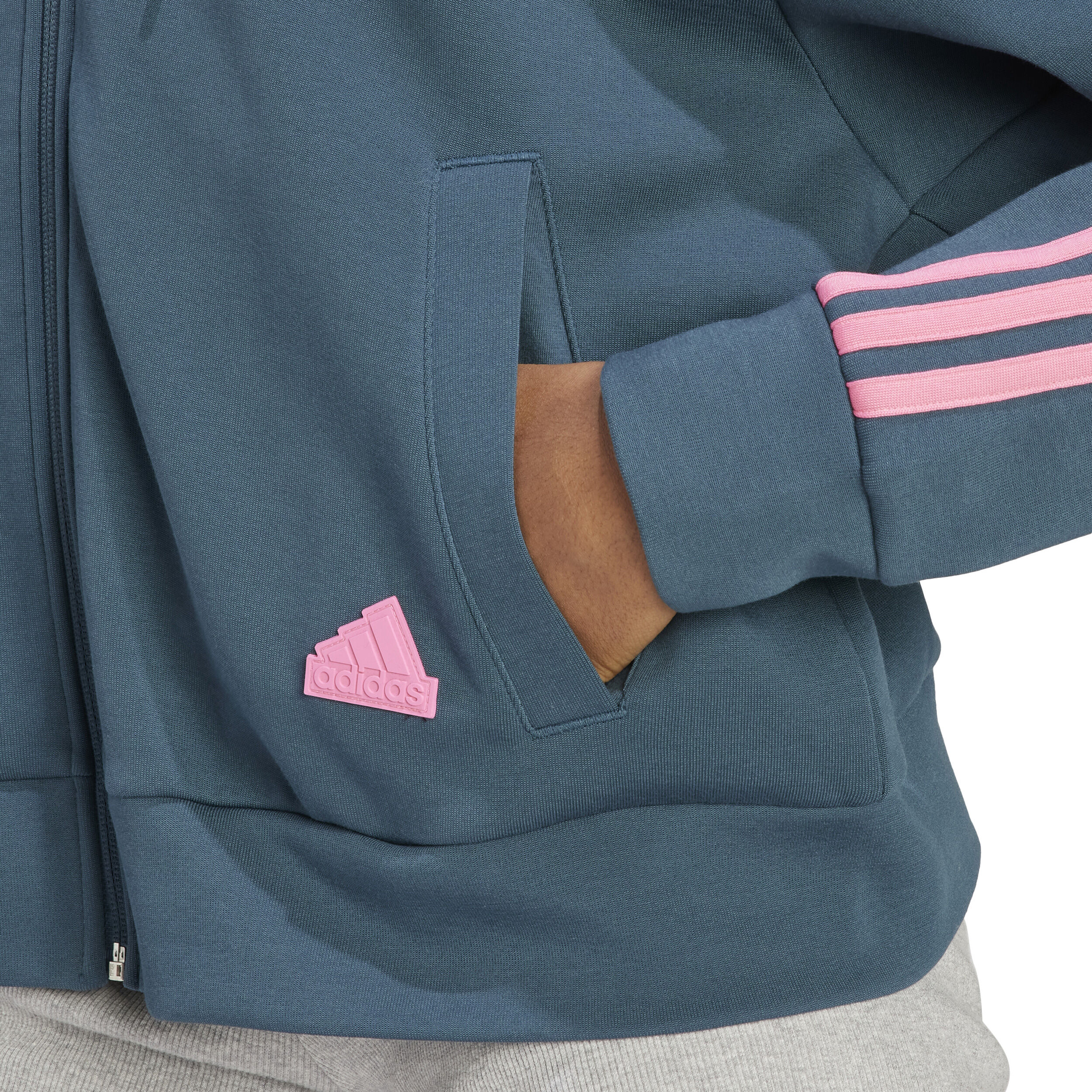 Adidas hoodie grey and pink clearance