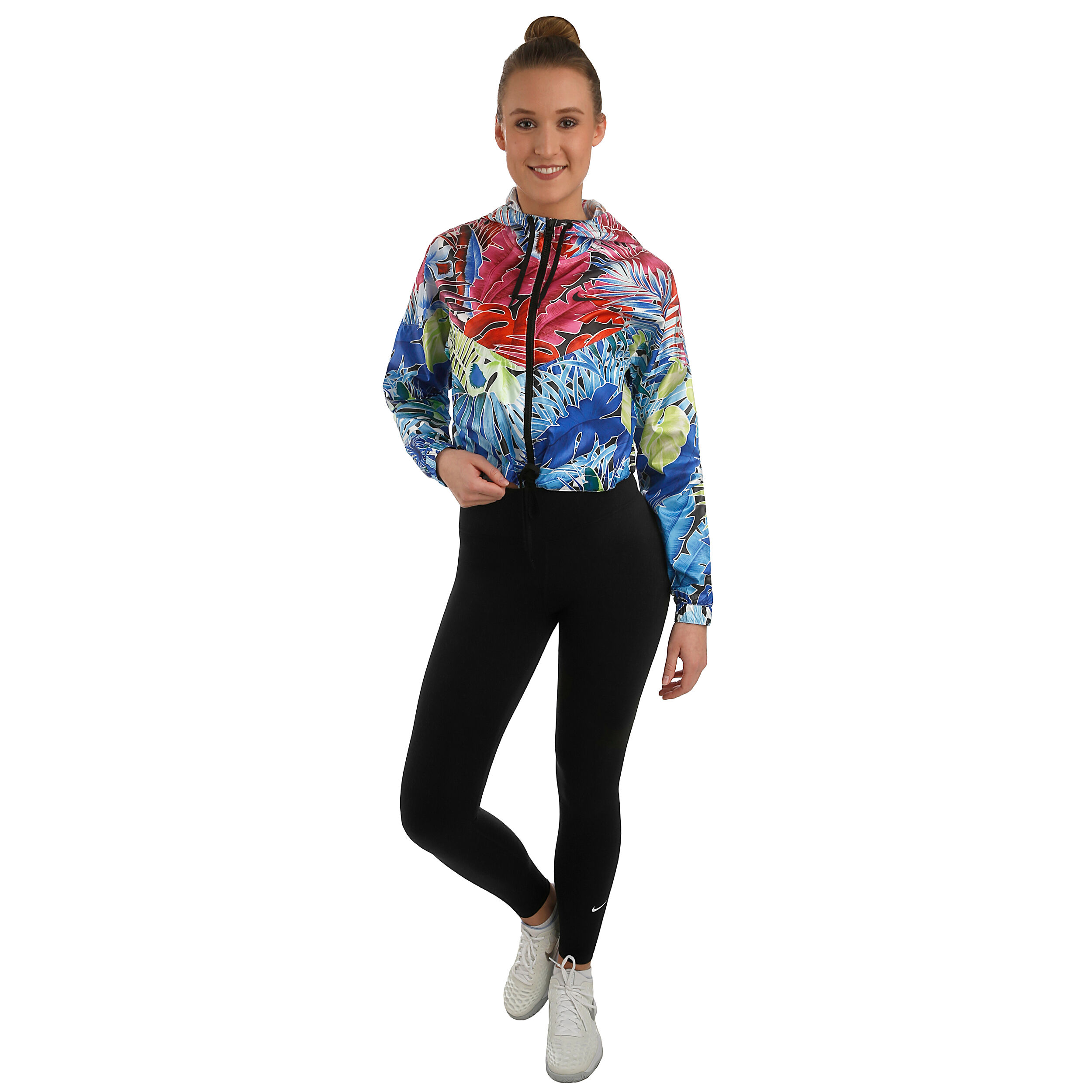 Sportswear Flower Power Woven Training Jacket Women White Multicoloured