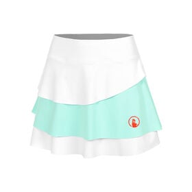 Image of Wild Flounce Skirt Women-White,Turquoise