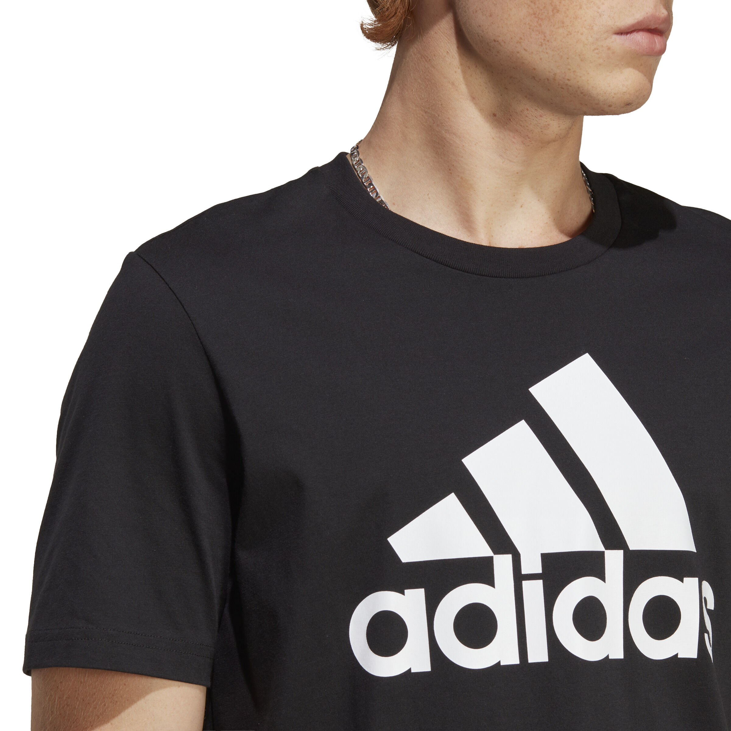 Adidas black logo t shirt hot sale