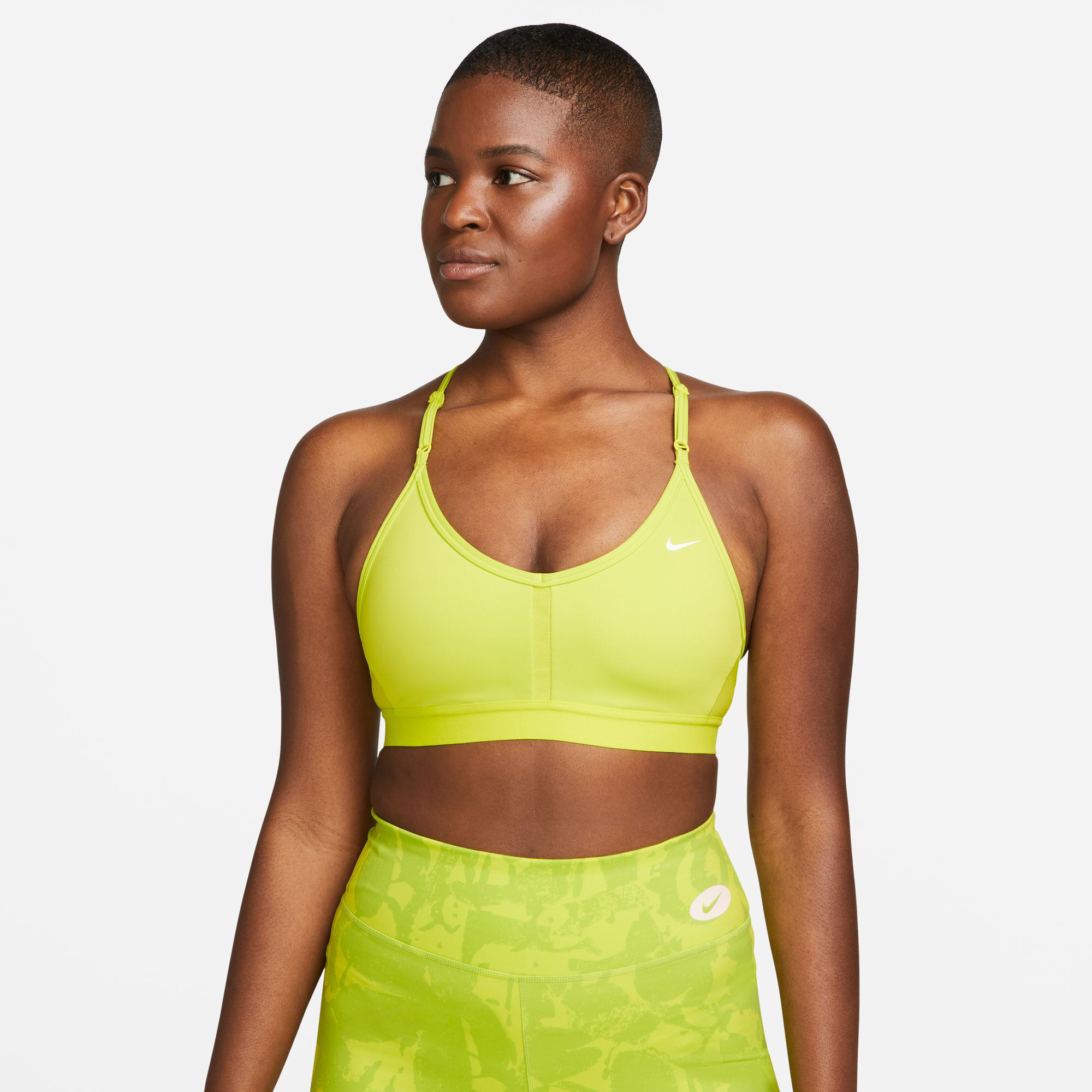 Nike sports bra yellow best sale