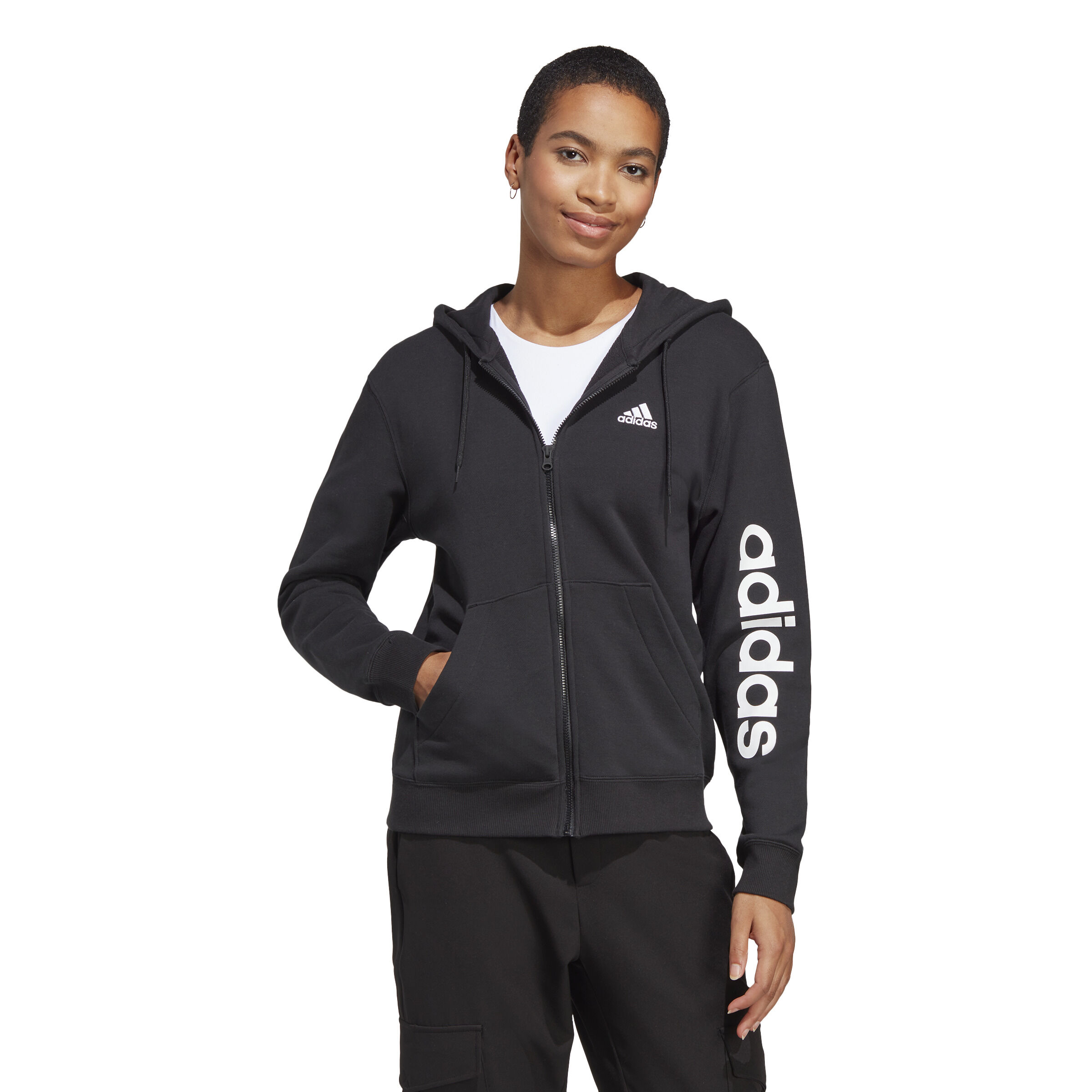 Black and white adidas hoodie womens outlet