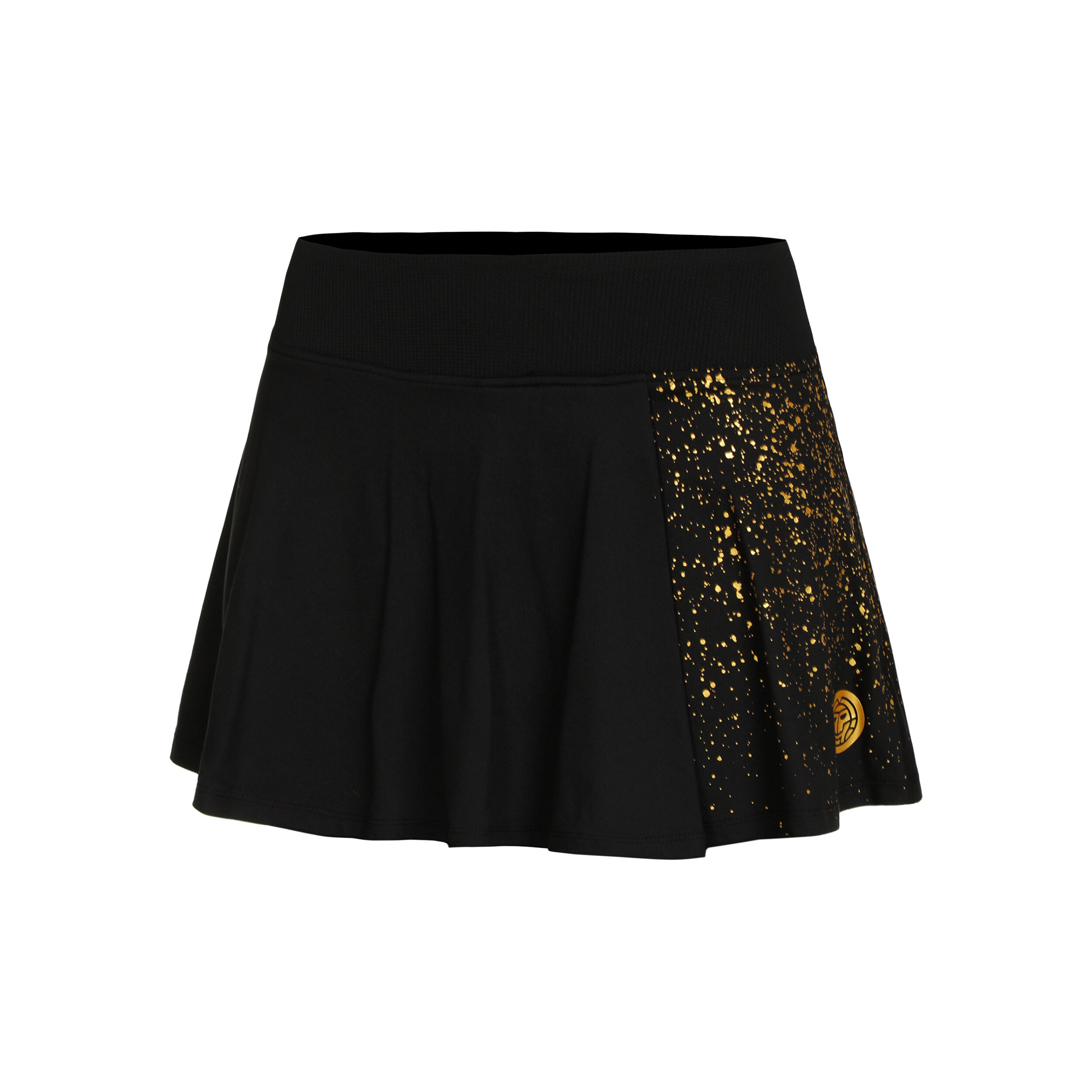 Paris 2024 Printed Wavy Skirt Women Black Gold