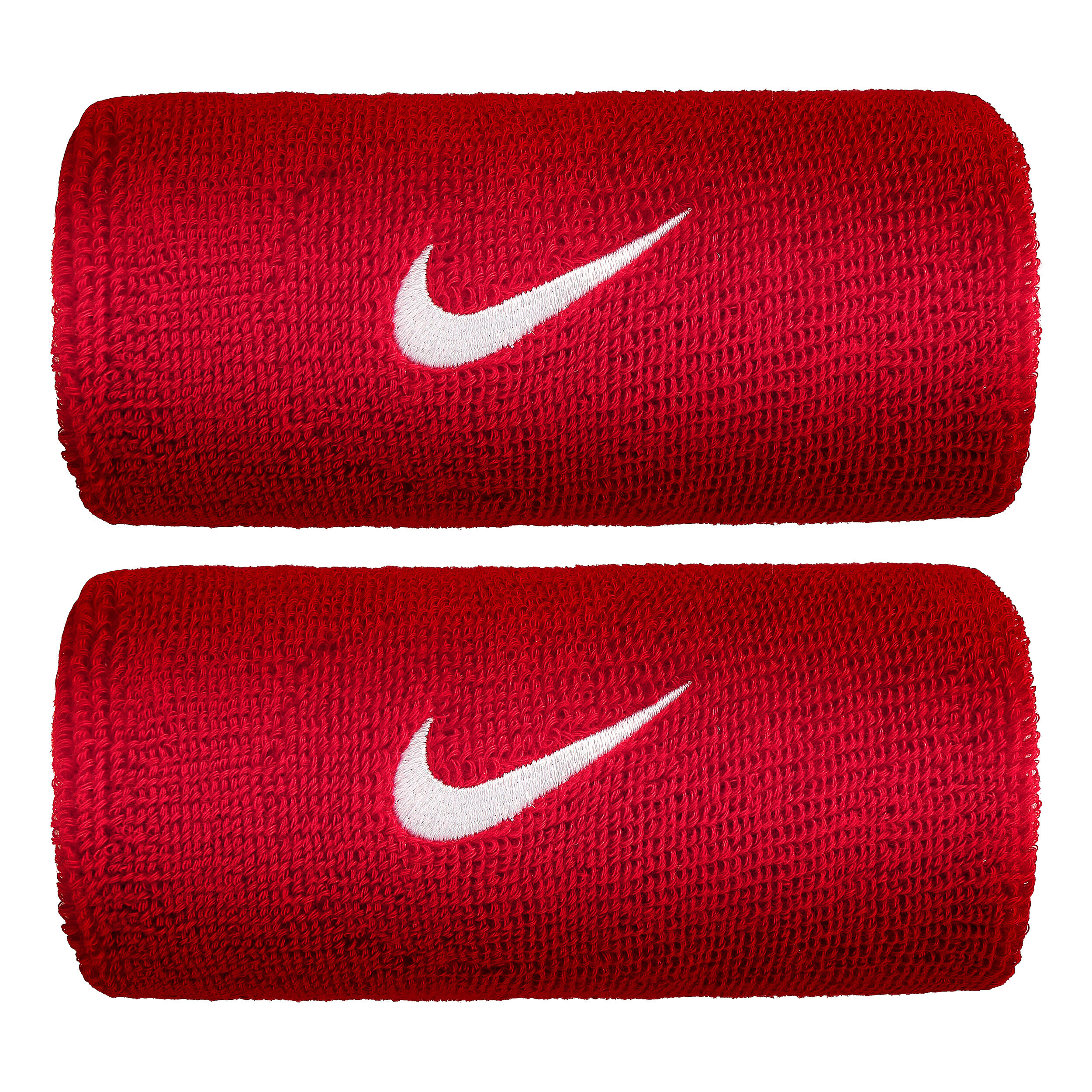 Buy Nike Swoosh Doublewide Wristband 2 Pack Red White online