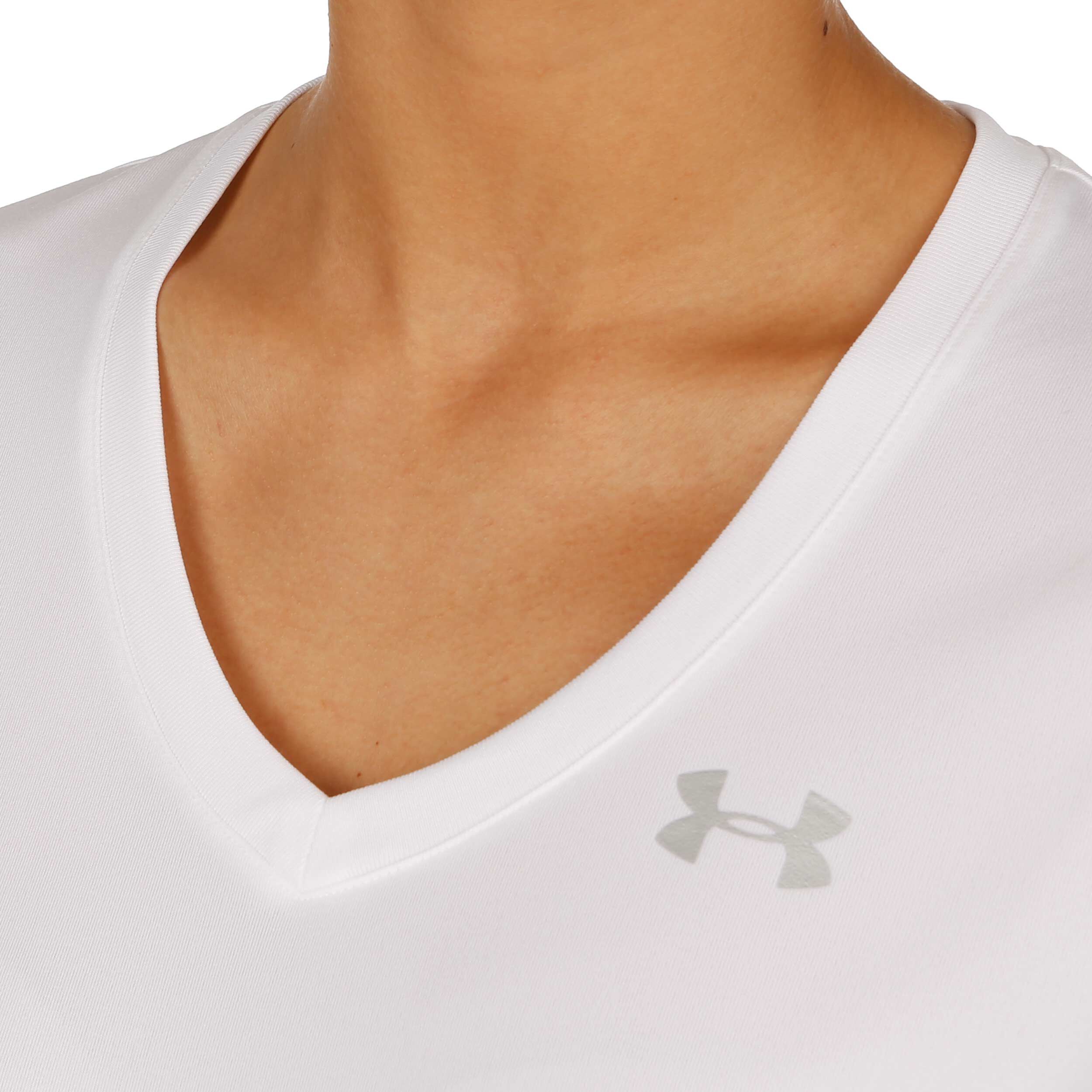 Under armour white v clearance neck t shirt