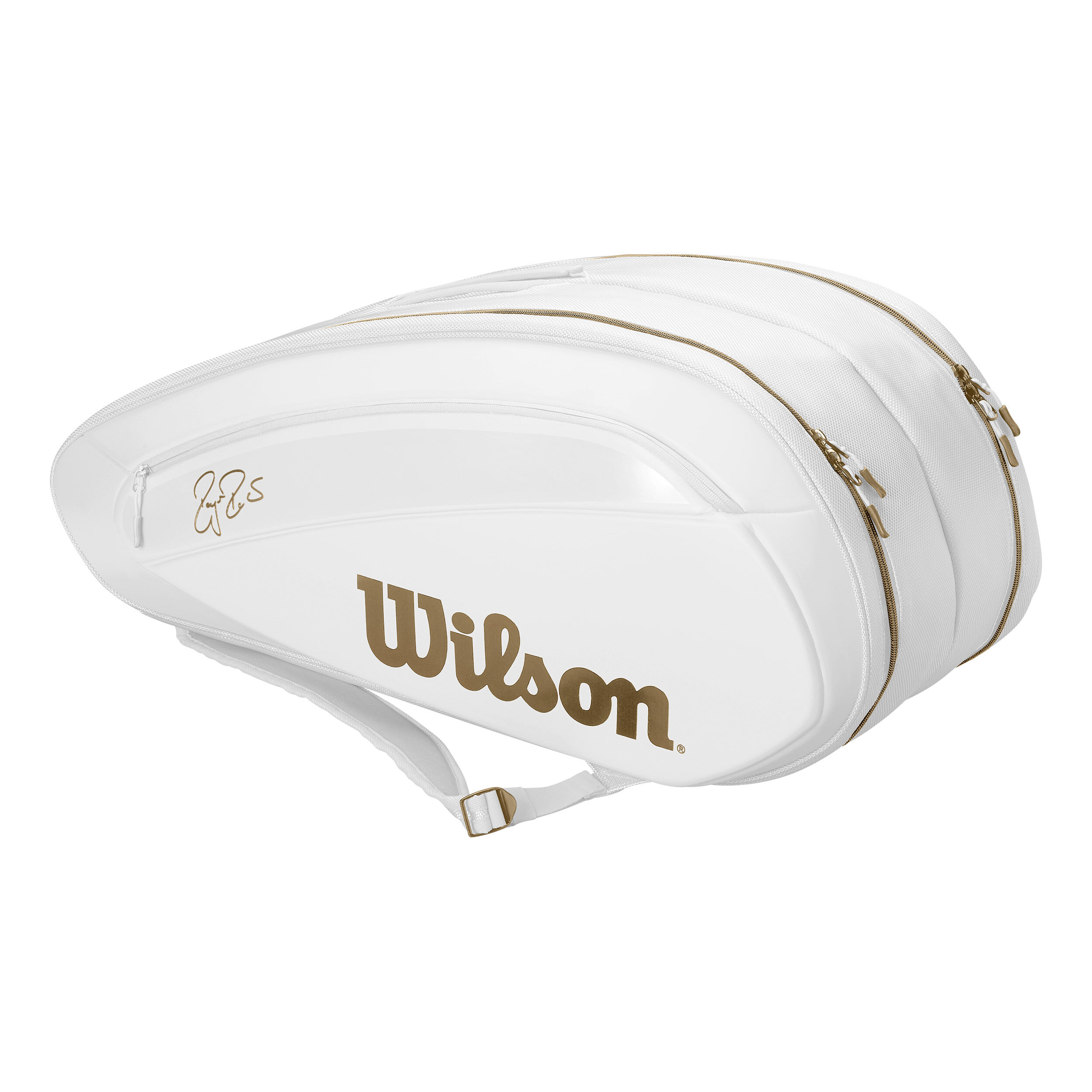 Buy Wilson Federer DNA 12 Pack Racket Bag White Gold online