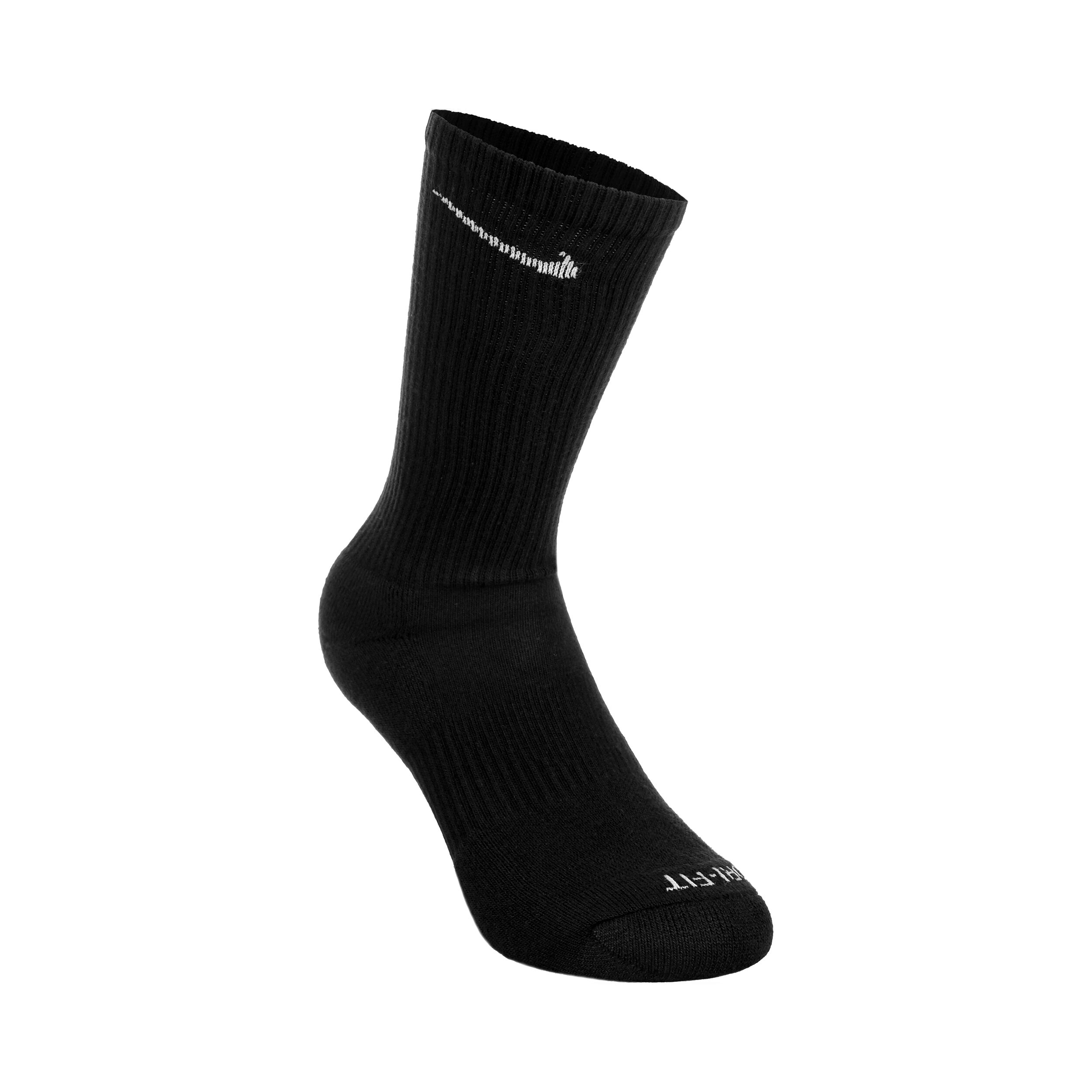 Everyday Plus Cushioned Crew Sports Socks 3 Pack Black