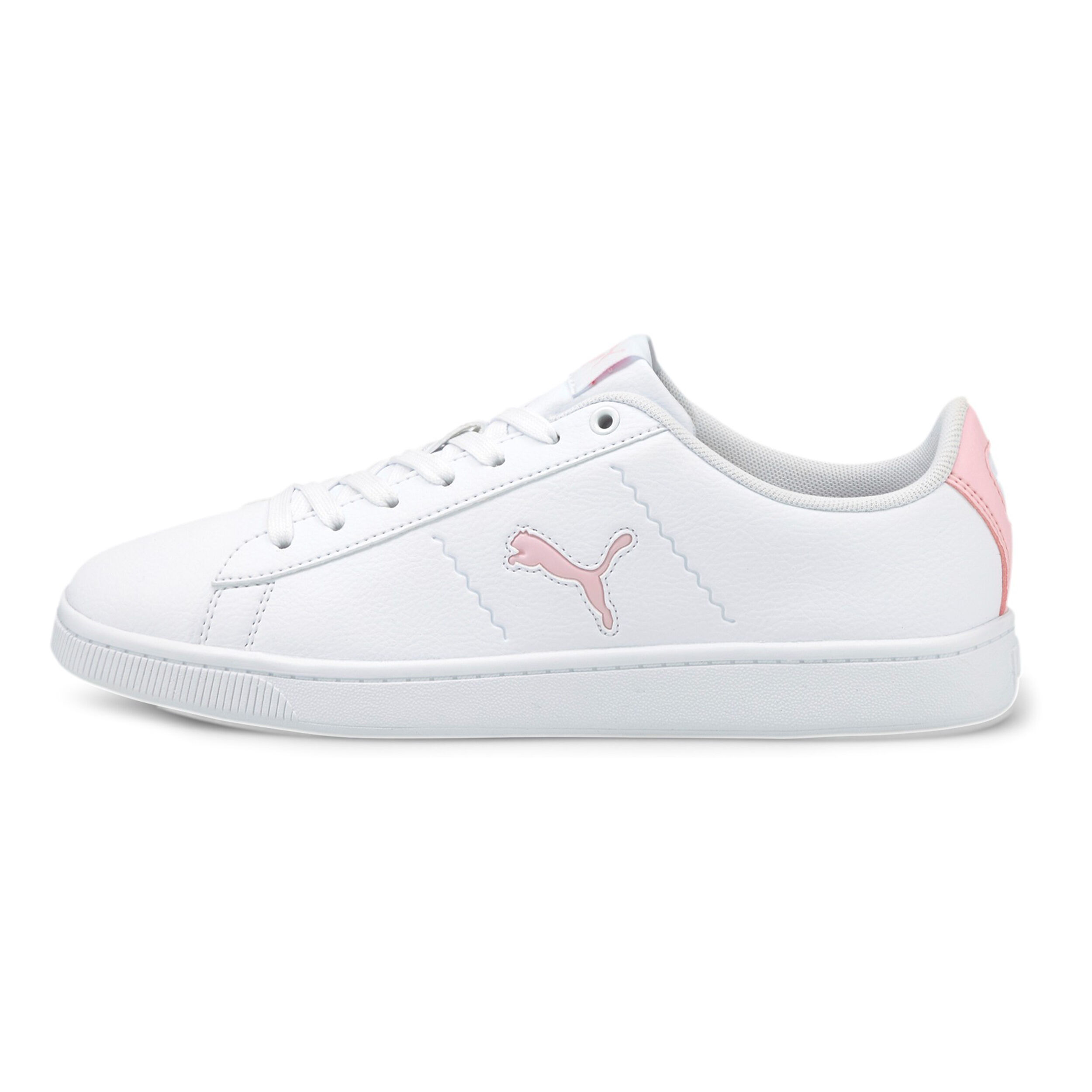 Pink white puma tennis shoes hot sale