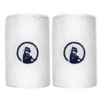 Quiet Please Tennis apparel Quiet Please Long Wristband 2 Pack-White,Dark Blue