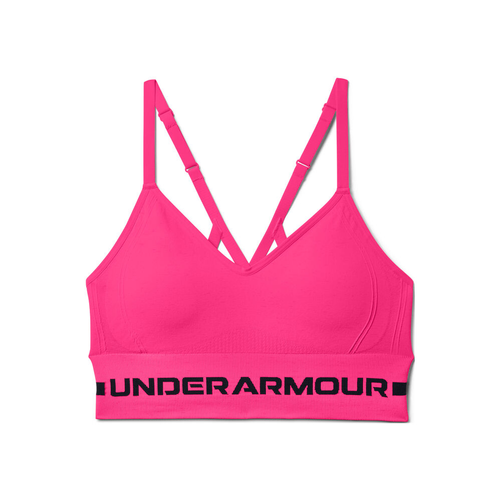 Under Armour SeamlessLowLongPaddedSportsBrasWomen-Pink,Black