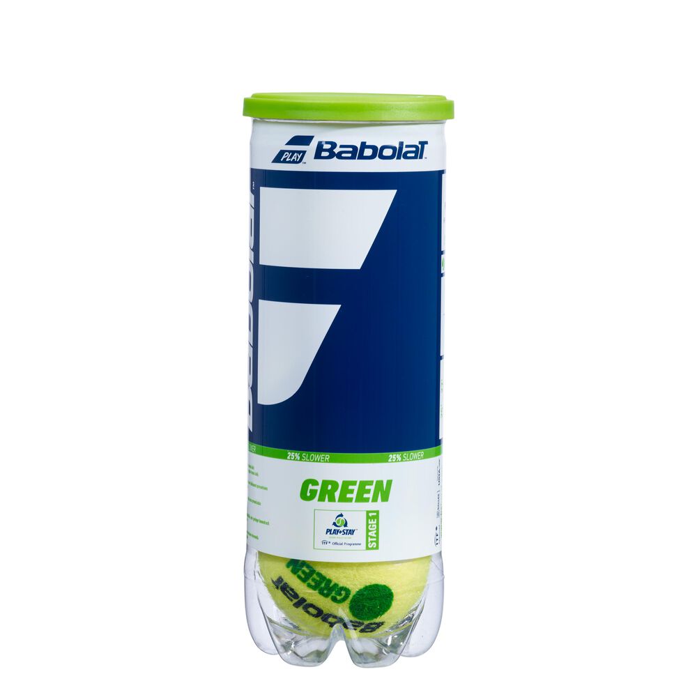 Photos - Tennis / Squash Ball Babolat Green  3 Ball Tube 501066-113C (Stage 1)