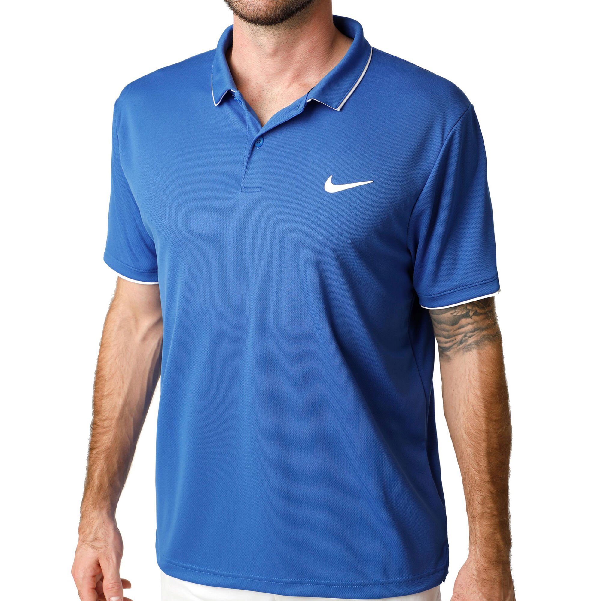 buy Nike Court Dry Polo Men - Blue, White online | Tennis-Point
