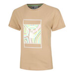 Quiet Please Clothing Quiet Please Wild Swirl Court T-Shirt Women-Beige,Multicoloured