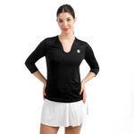 BIDI BADU Tennis apparel BIDI BADU Crew 2.0 V-Neck Long sleeve Women-black