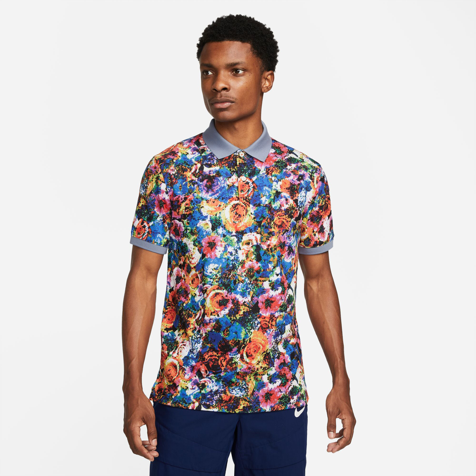 Buy Nike Dri Fit Printed Slim LN Polo Men Violet online Tennis
