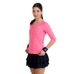 BIDI BADU Tennis apparel BIDI BADU Crew 2.0 V-Neck Long sleeve Women-pink