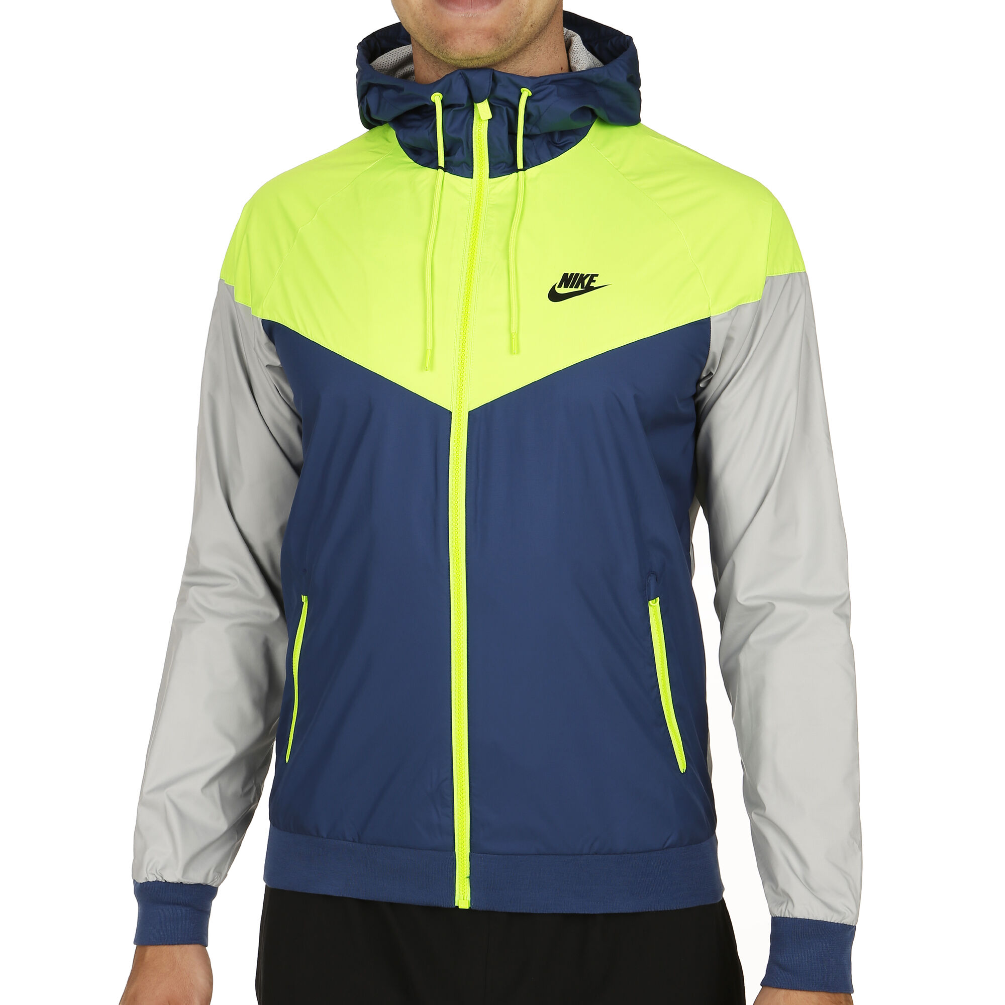 Buy Nike Sportswear Windrunner Training Jacket Men Blue, Neon Green ...