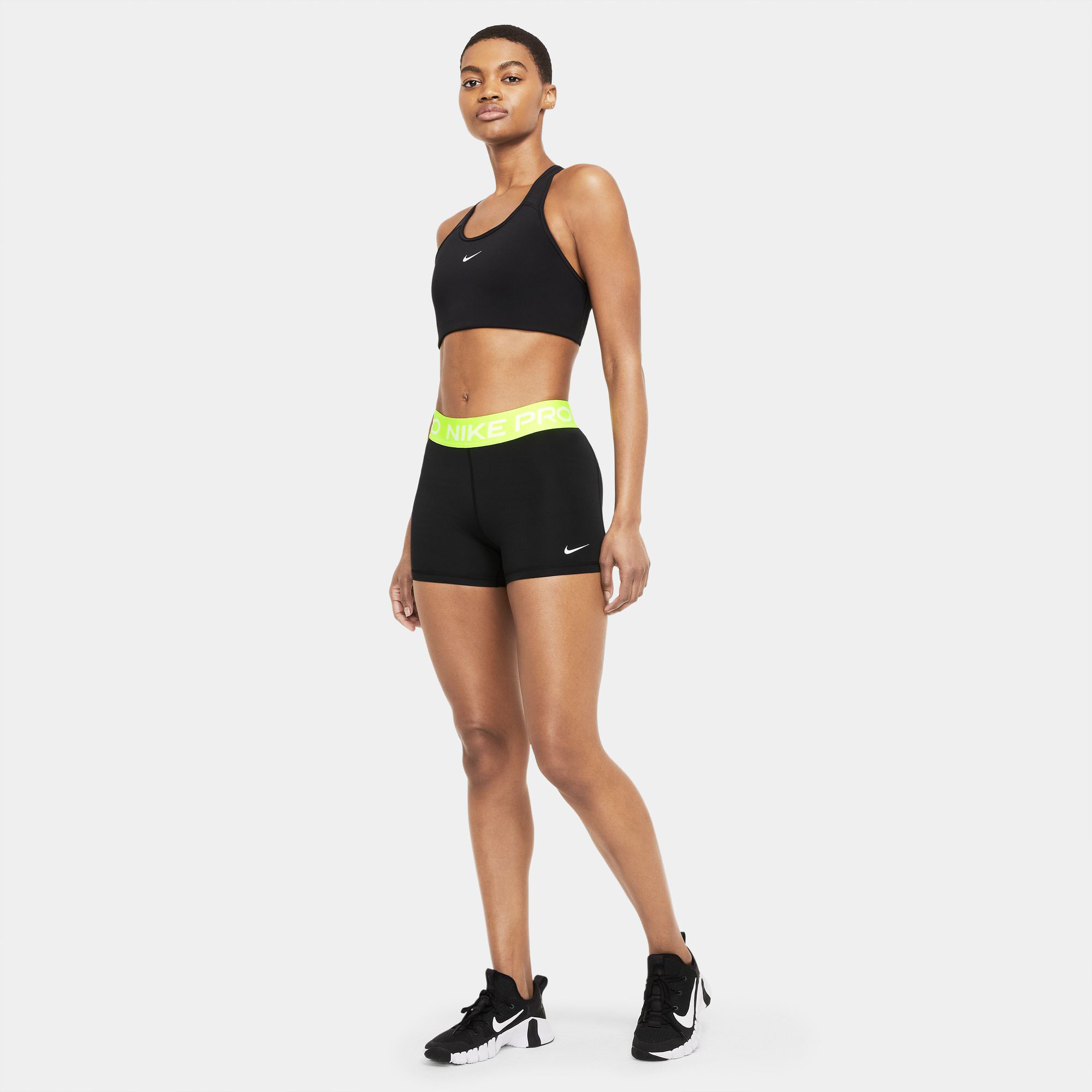 Neon yellow nike pro shorts sales