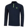 Wild Big Serve 1/4 Zip Long Sleeve Men-Dark Blue,Neon Green