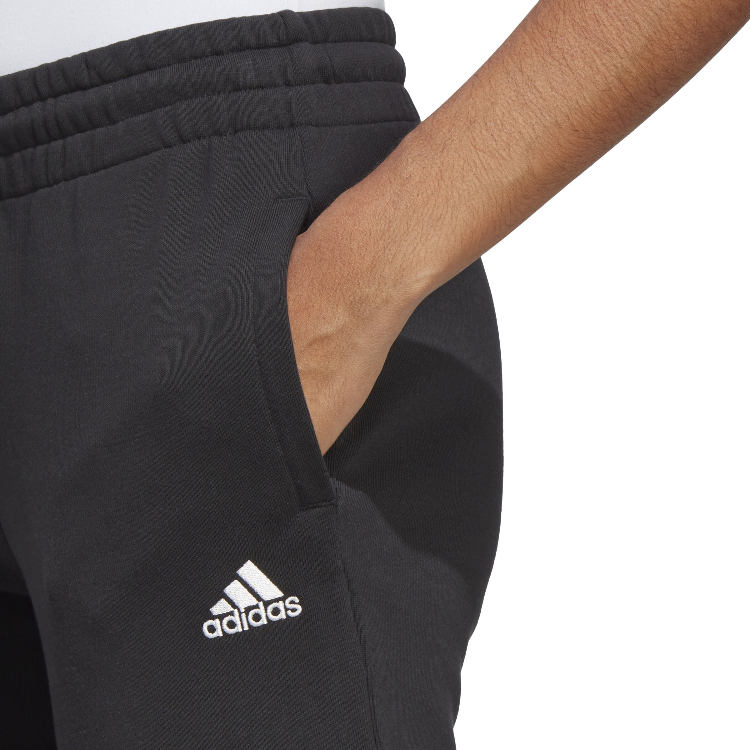 Essentials Linear French Terry Cuffed Training Pants Women Black White