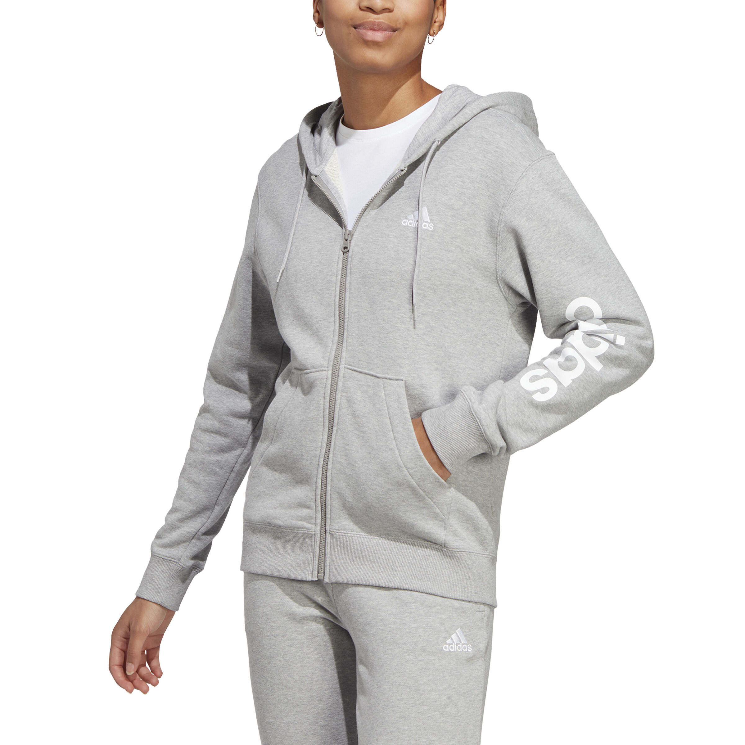 Essentials linear top full zip hoodie