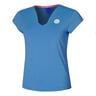 Spike V-Neck T-Shirt Women-Blue