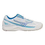 Mizuno Tennis shoes Mizuno Break Shot Carpet Shoe Women-White,Light Blue