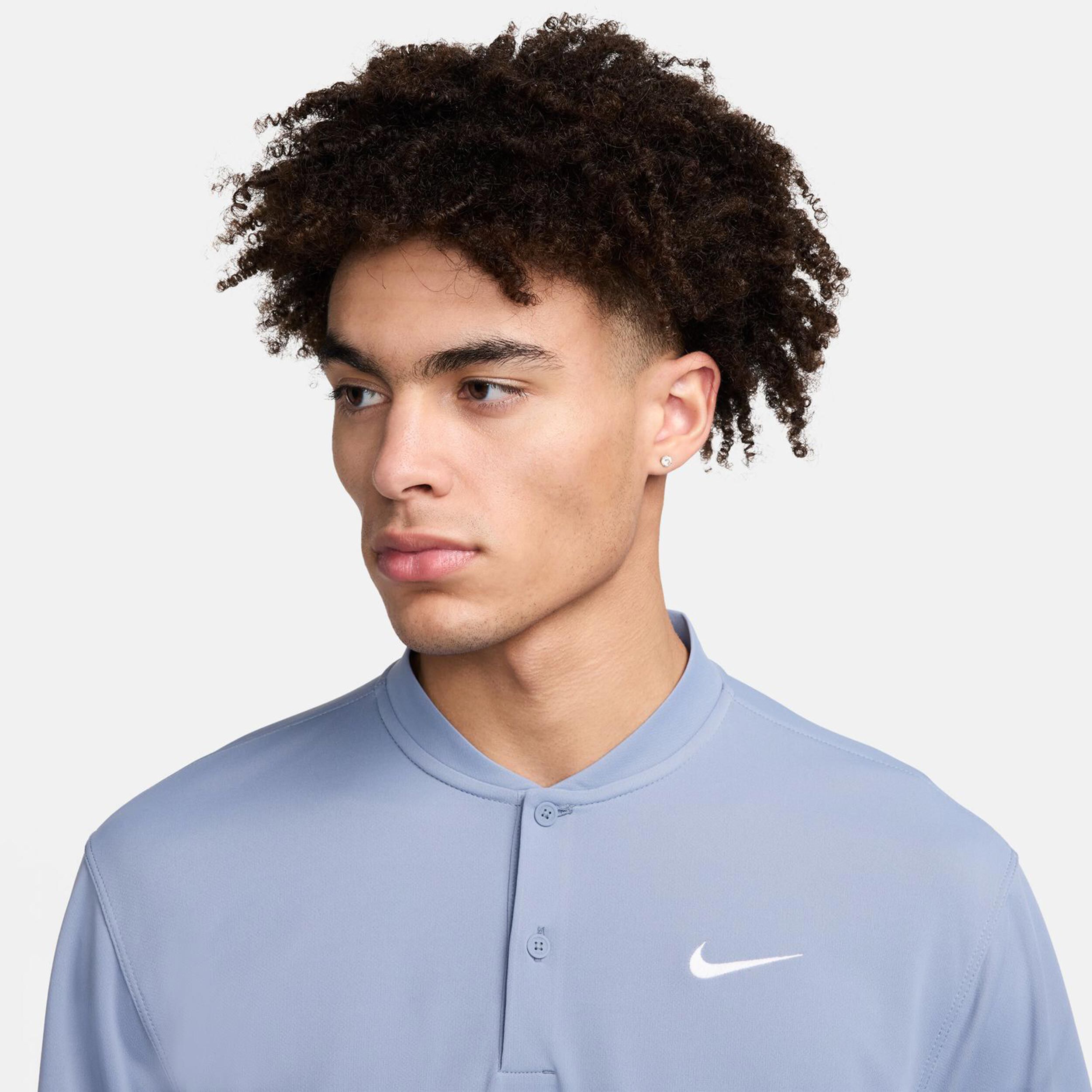 Buy Nike Dri Fit Court Victory Blade Solid Polo Men Blue Grey online Tennis Point UK