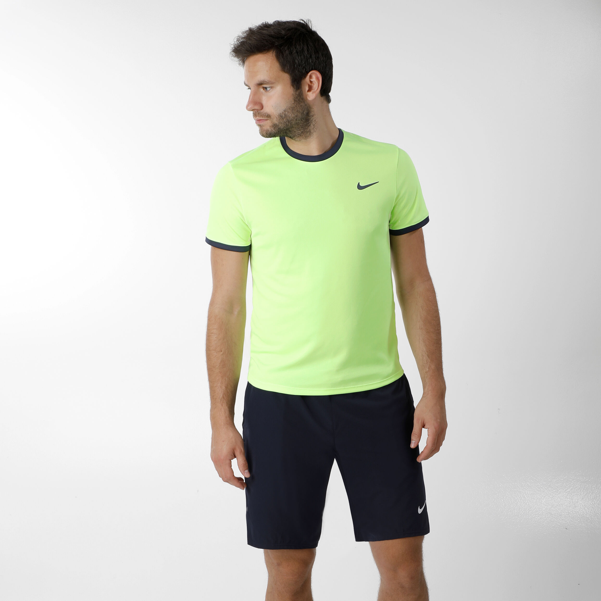 Buy Nike Court Dri Fit T Shirt Men Neon Green Dark Blue online Tennis Point UK