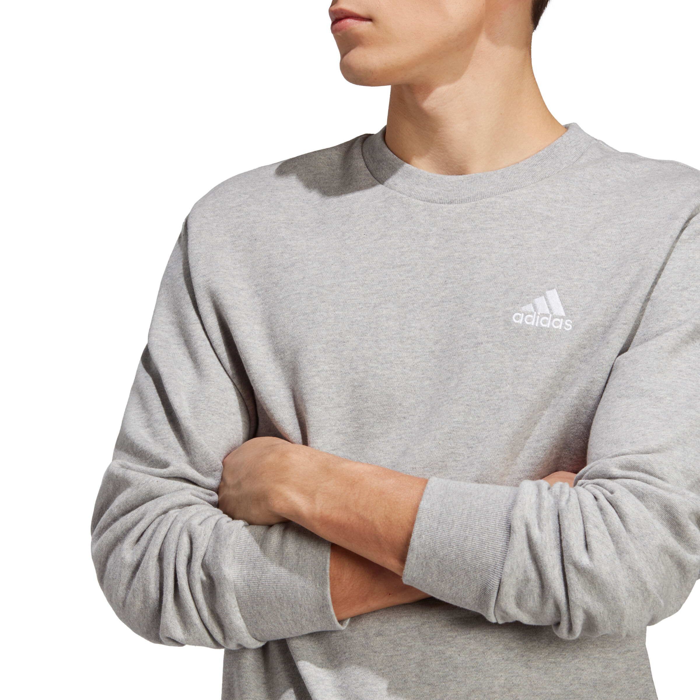 Mens grey on sale adidas sweatshirt