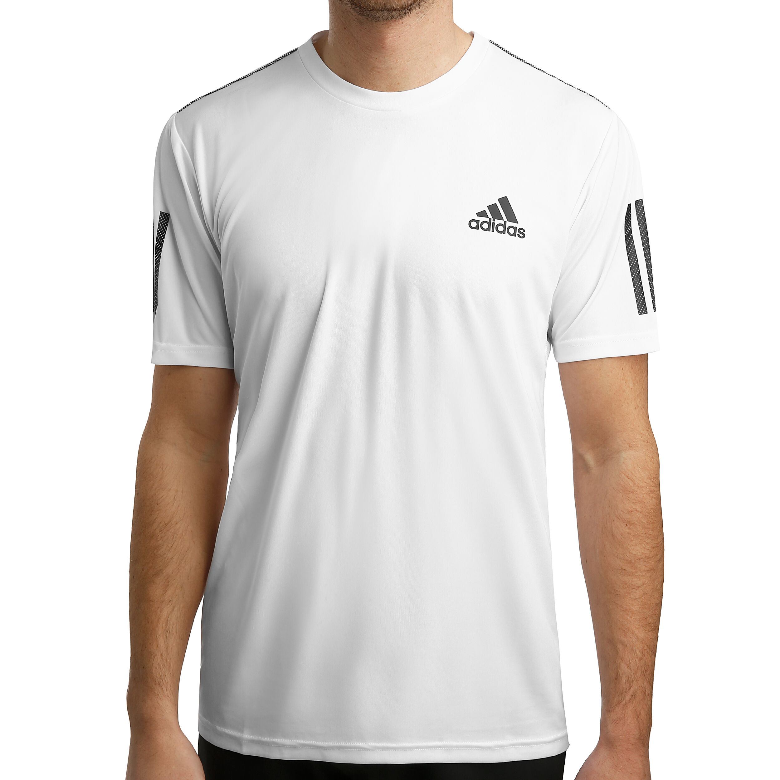 Club 3 Stripes T Shirt Men White Black