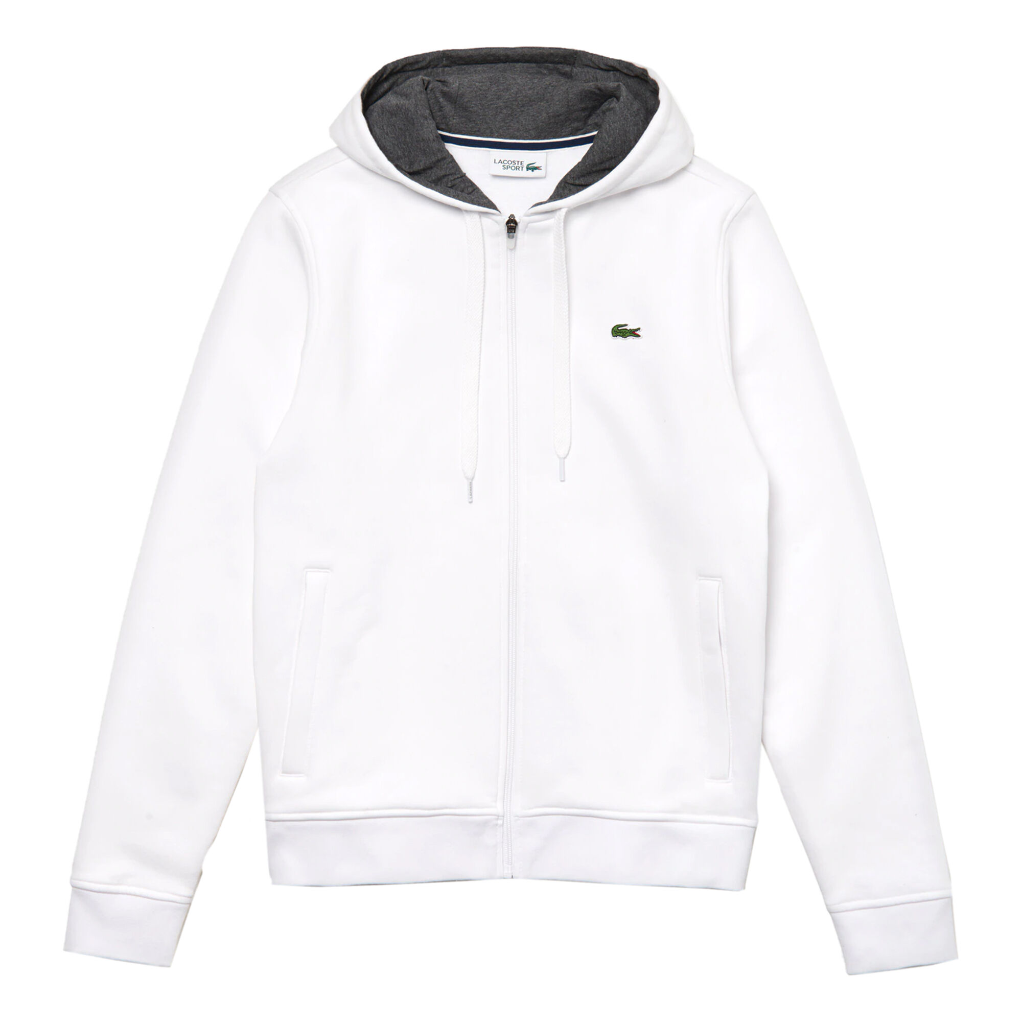 Buy Lacoste Zip Hoodie Men White, Dark Grey online | Tennis Point UK