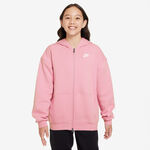 Nike Clothing Nike Club Fleece Oversized Full-Zip Hoodie Girls-Pink