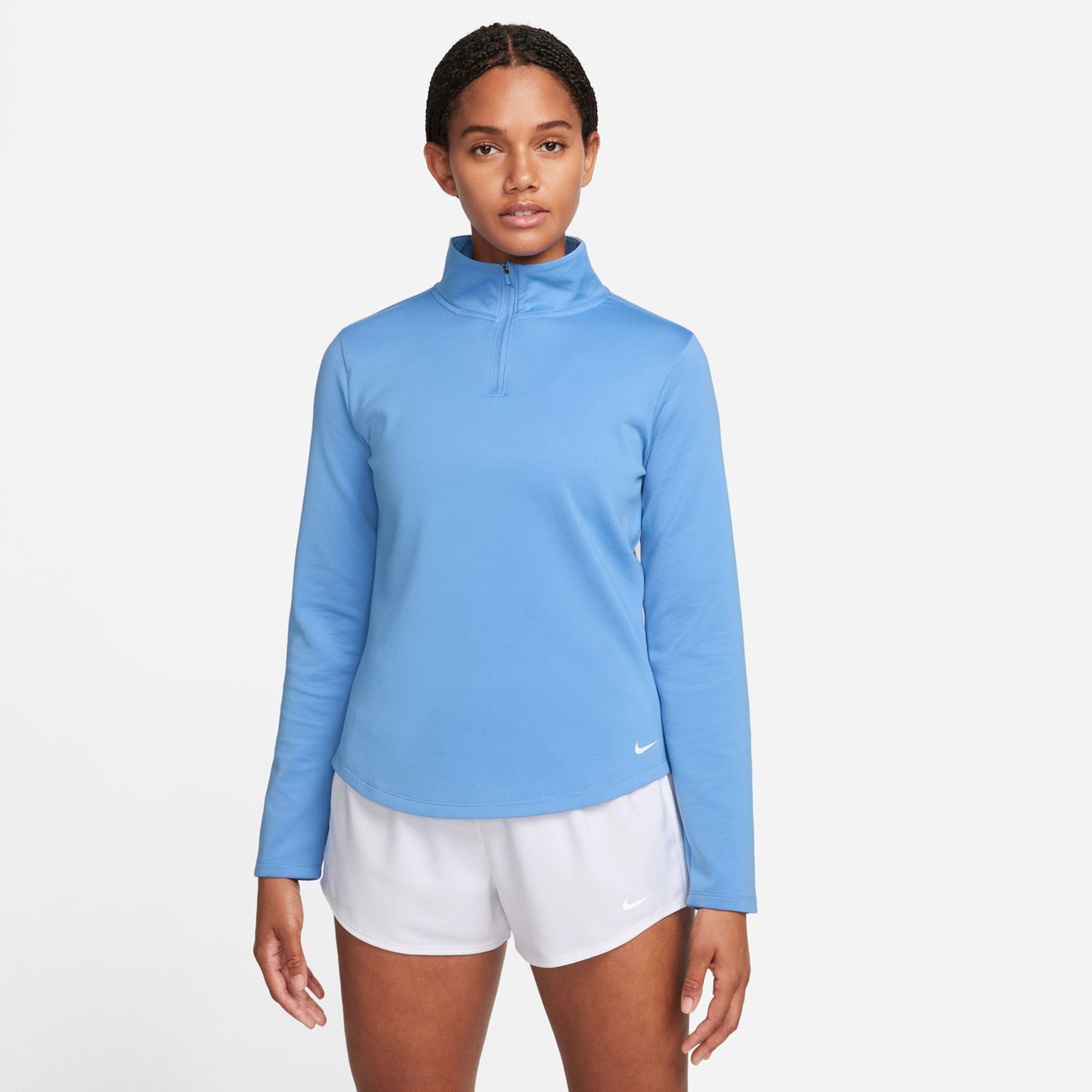 Dri Fit One Standard Half Zip Long Sleeve Women Light Blue