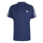 adidas Clothing adidas Training Essential Base 3 Stripes T-Shirt Men-Dark Blue,White