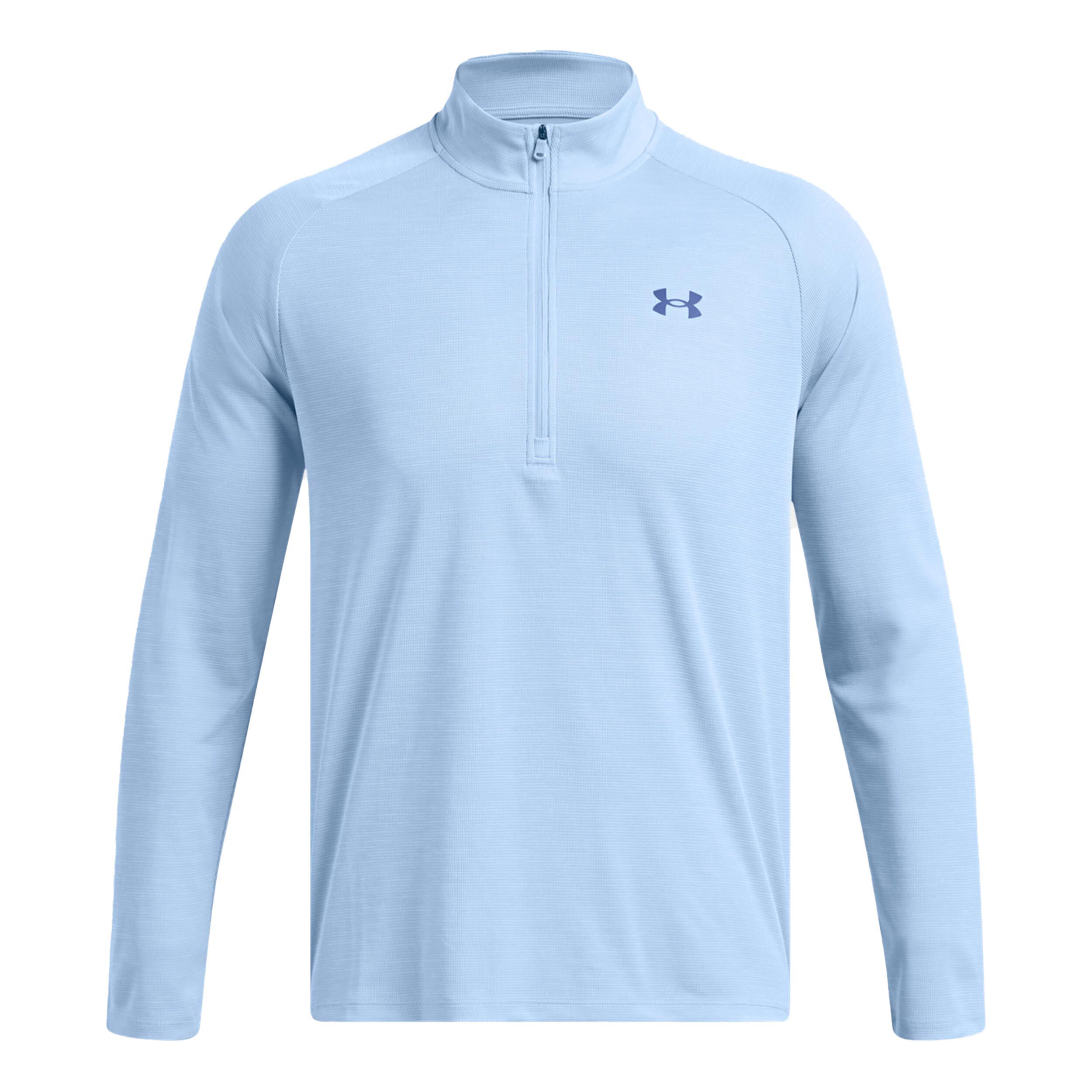 Tech Textured 1 2 Zip Long Sleeve Men Light Blue