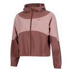 Under Armour Tennis apparel Under Armour Rival Woven Zip Hoodie Women-Wine Red,Antique Pink