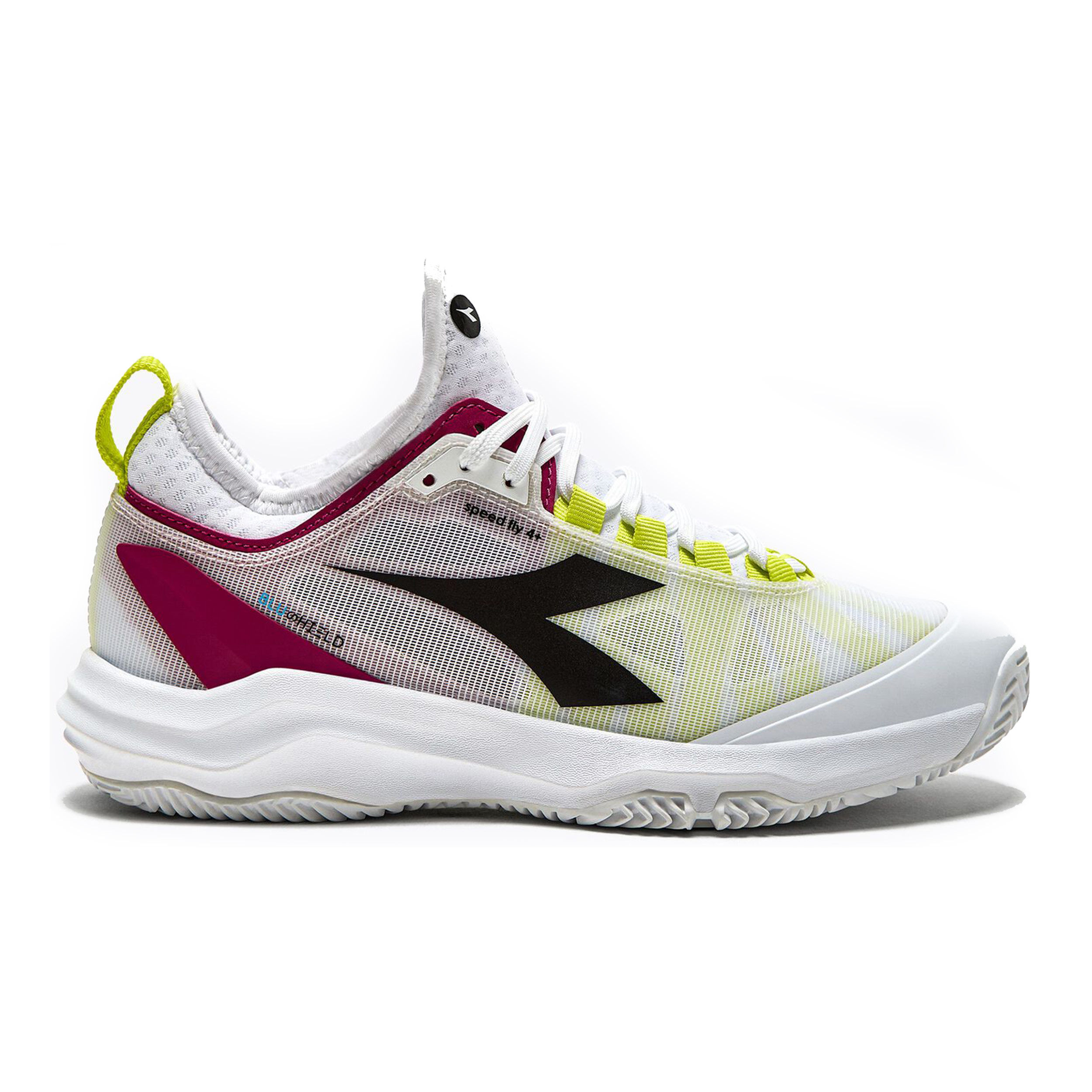 Buy Diadora Speed Blushield Fly 4 Clay Court Shoe Women White Neon Yellow online Tennis Point UK