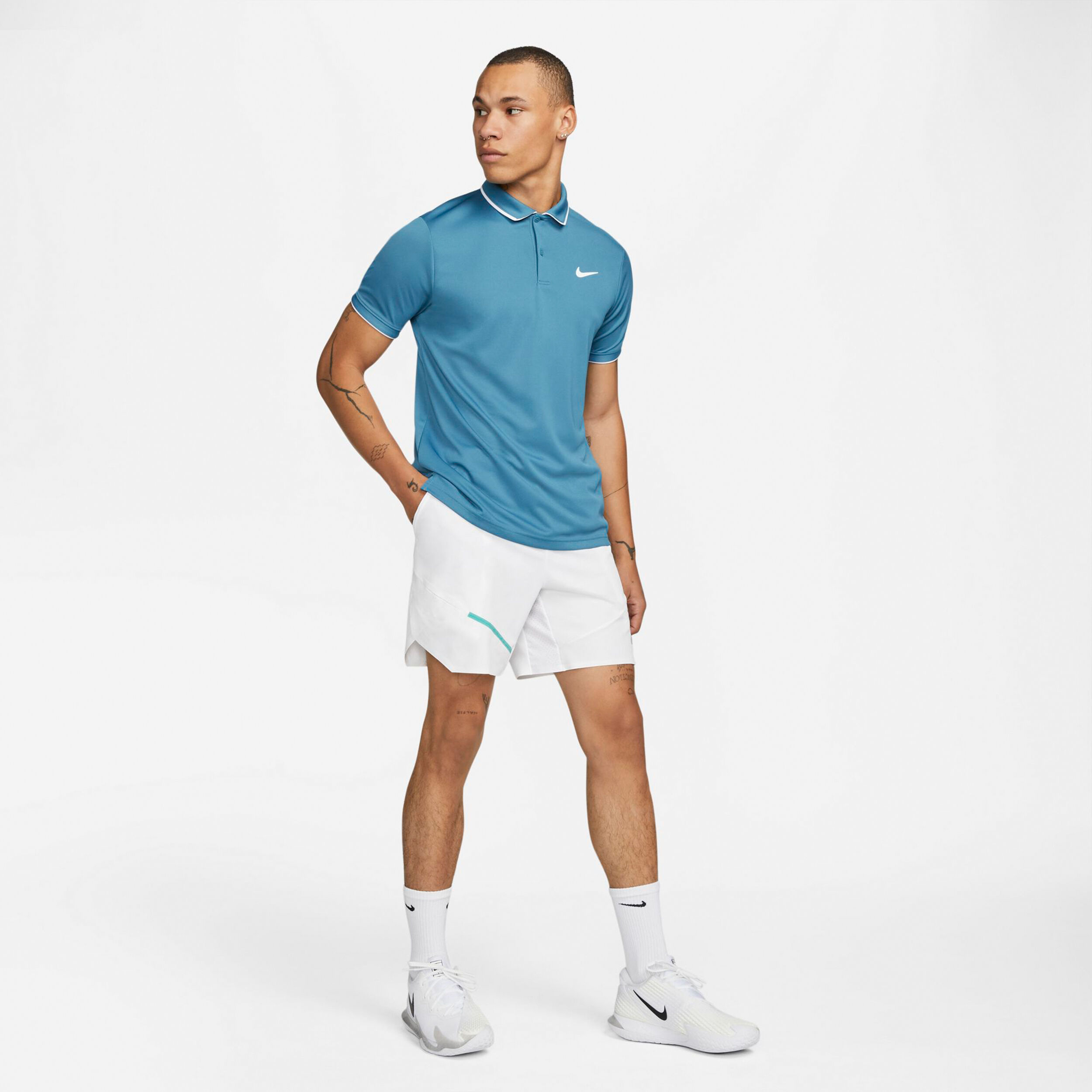 Court Flex Slam Shorts Men White Turquoise