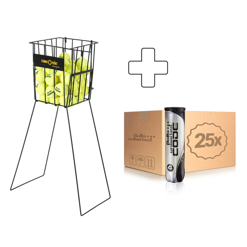 Balls Unlimited 25x 4 Ball Tube Code Black plus basket