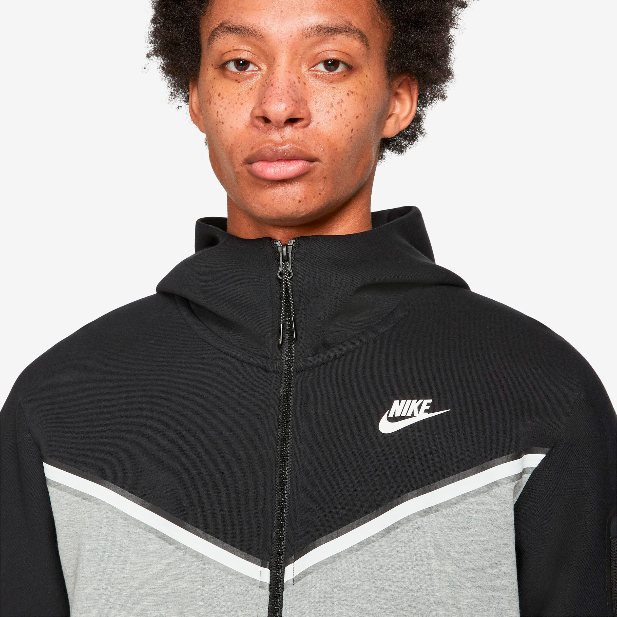 Sportswear Tech Zip Hoodie Men Black Grey