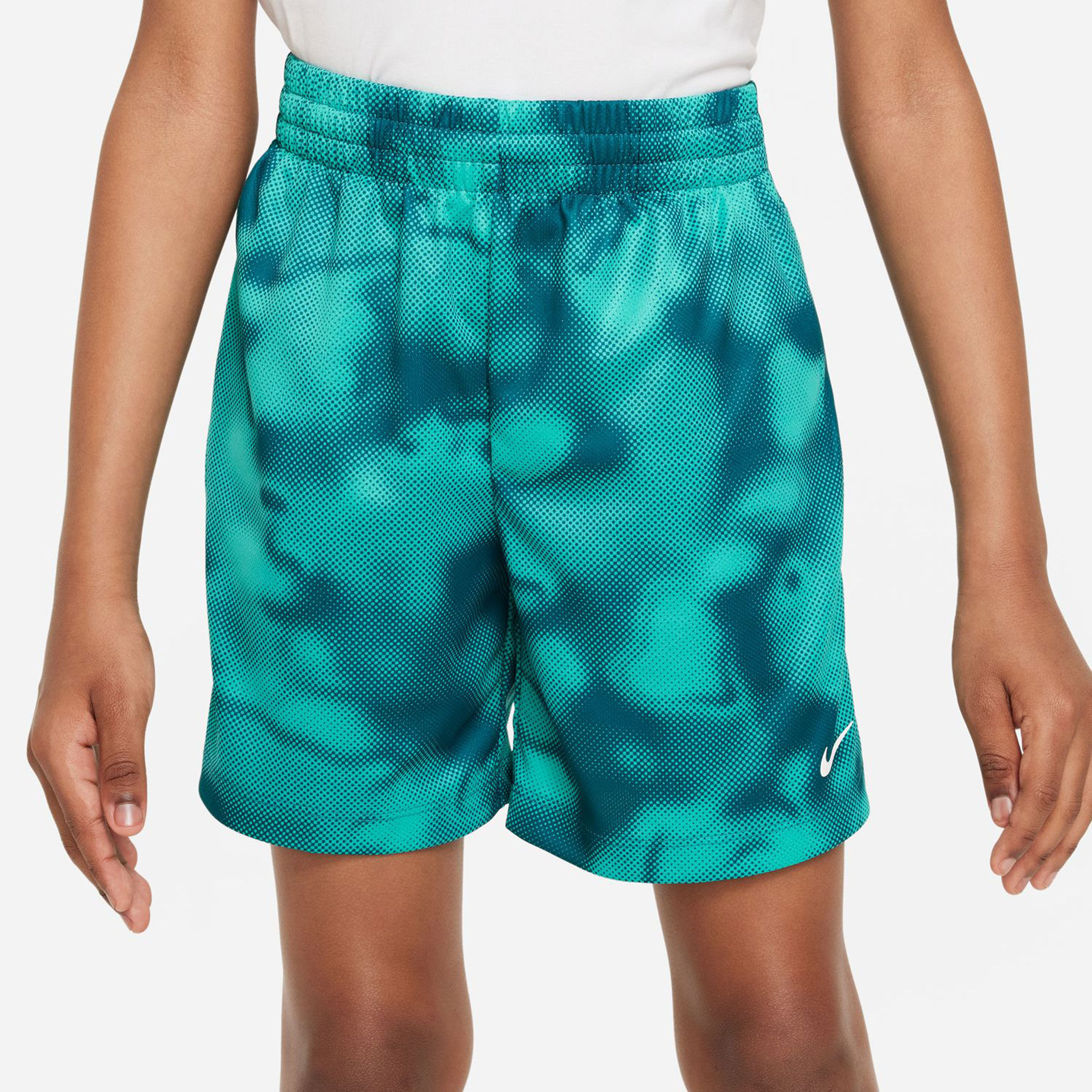 Buy Nike Dri Fit Multi Printed Shorts Boys Petrol Mint online